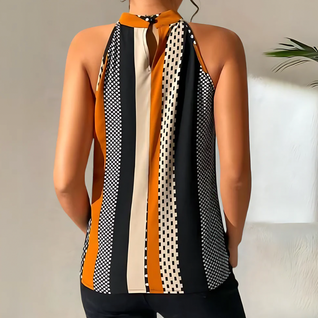 Women's sleeveless halter top | printed blouse for casual daily wear