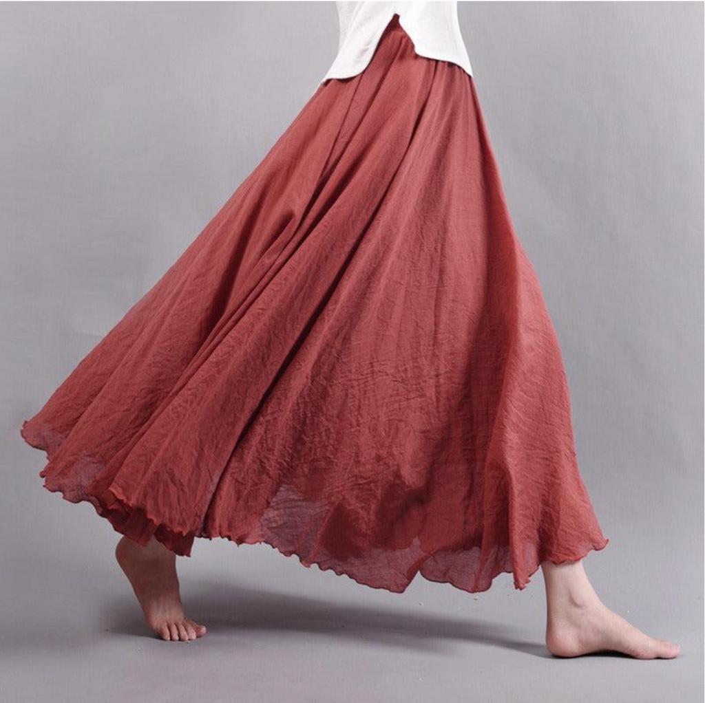 Maxi skirt for women — linen relaxed fit — daily casual