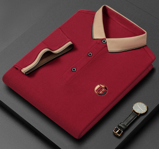 Men's short sleeve polo — contrast collar cotton fit — casual daily wear