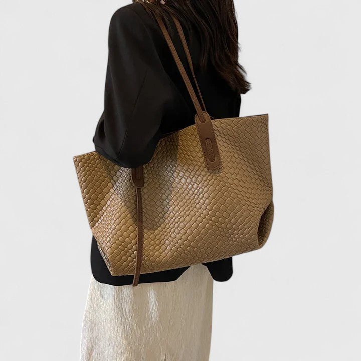 Large women's shopper tote braided style