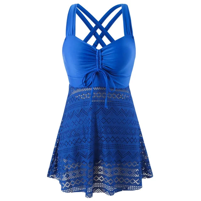 Tankini set with tummy control — two-piece swimsuit for beach