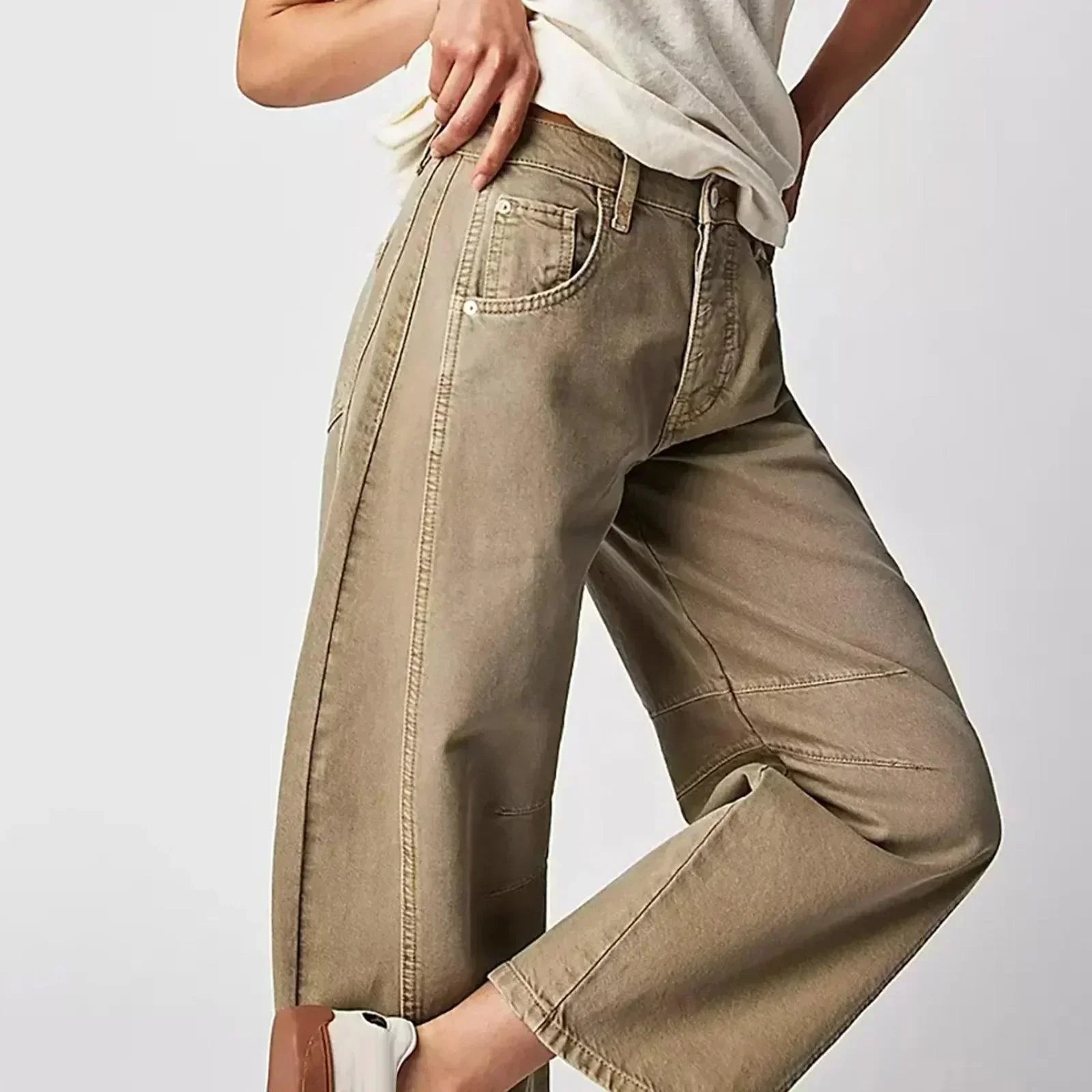 Women's High Waist Jeans Wide Leg Relaxed Fit Casual Everyday Outfit