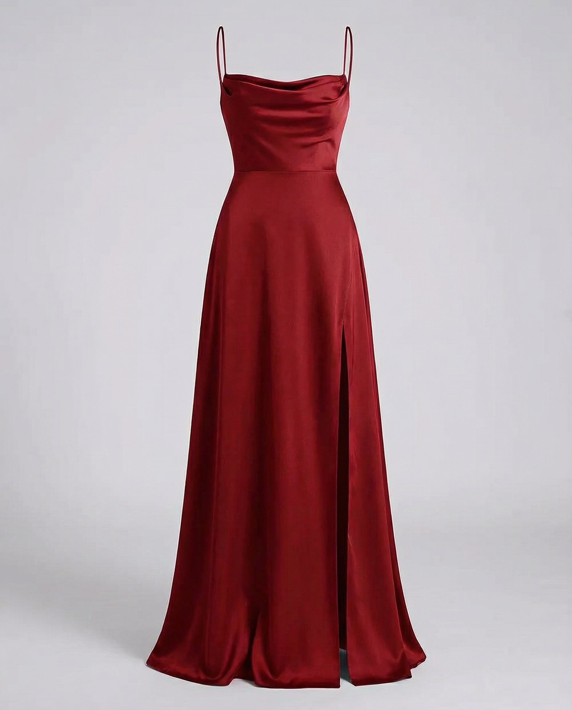 Women's formal silk dress - sleek slim fit sheath with slit - special occasion