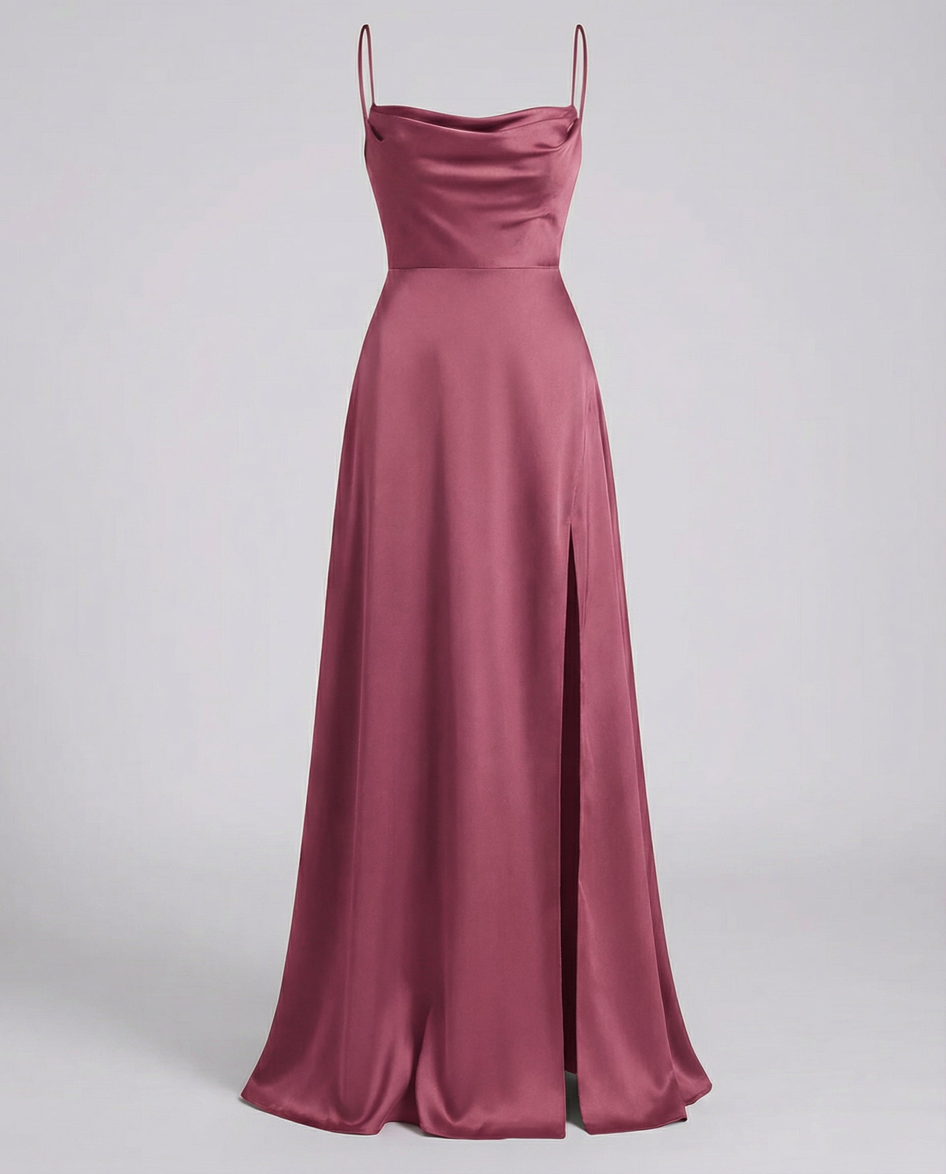 Women's formal silk dress - sleek slim fit sheath with slit - special occasion