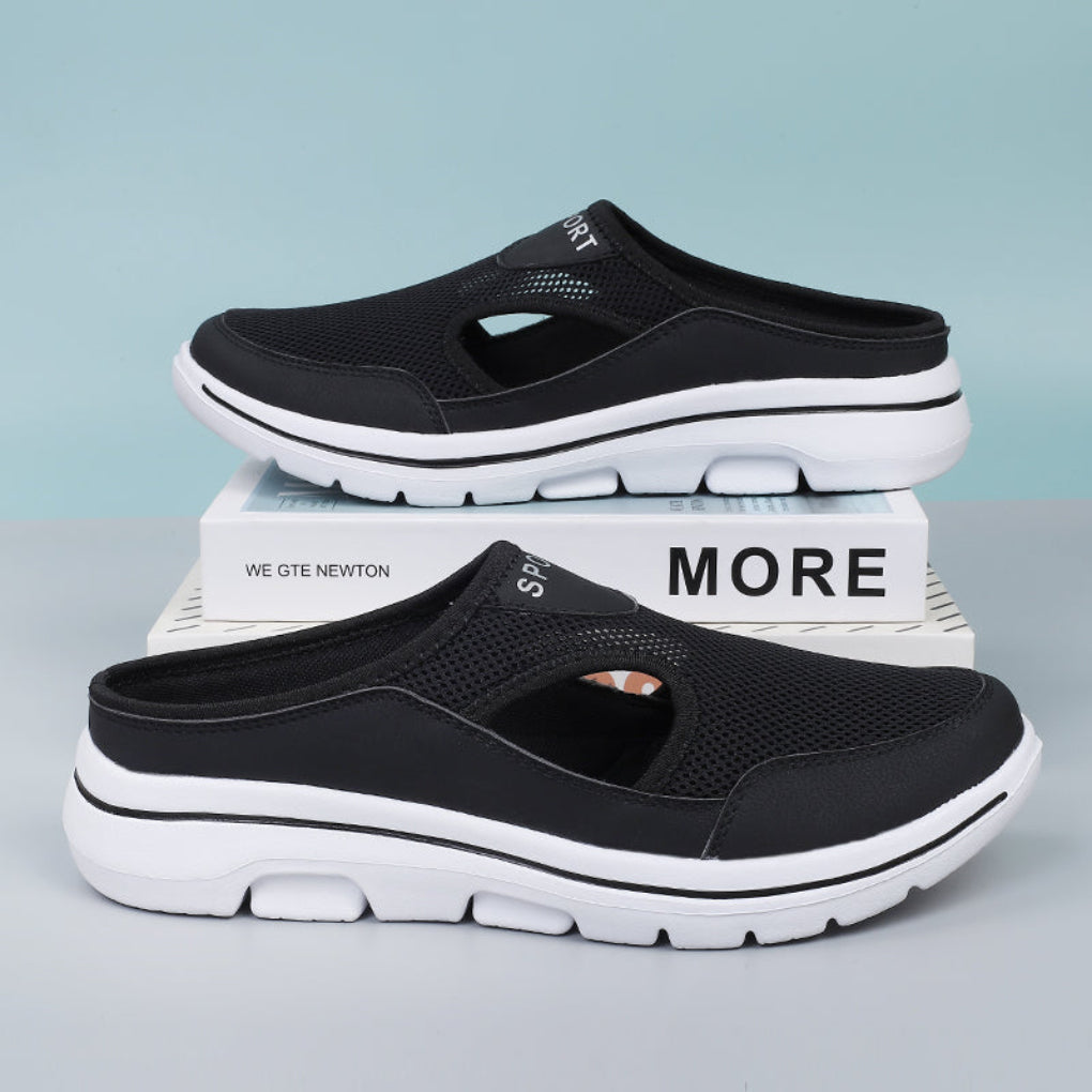 Women's slip-on slippers — ergonomic round toe design — home lounging