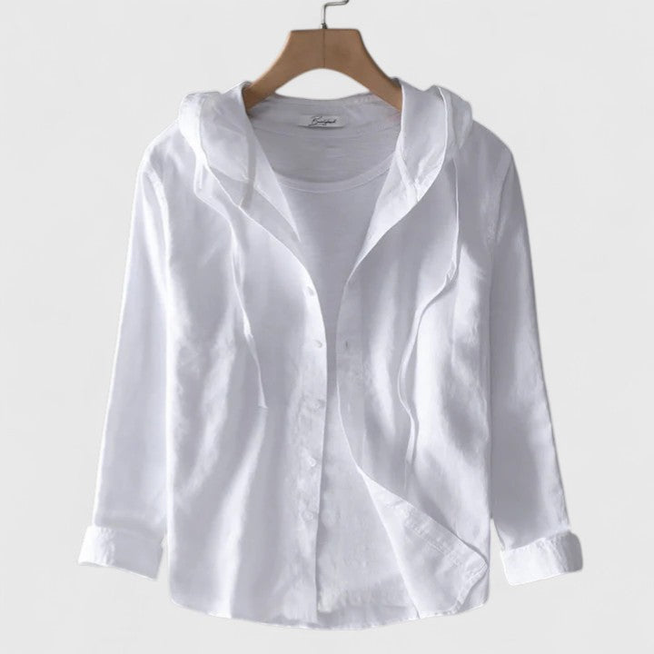 Women’s hooded shirt — casual vertical stripes | casual daily wear