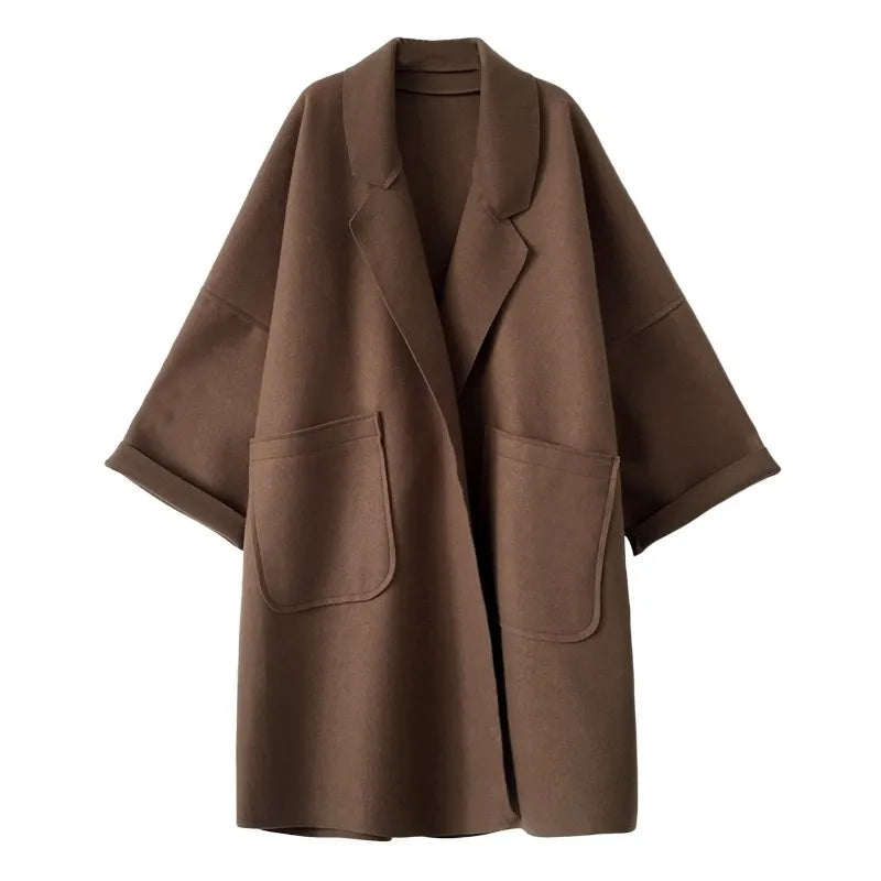 Women's Trenchcoat Wool Blend Oversized Elegant Business Casual Coat