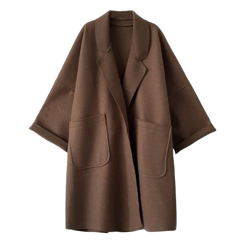 Women's Trenchcoat Wool Blend Oversized Elegant Business Casual Coat