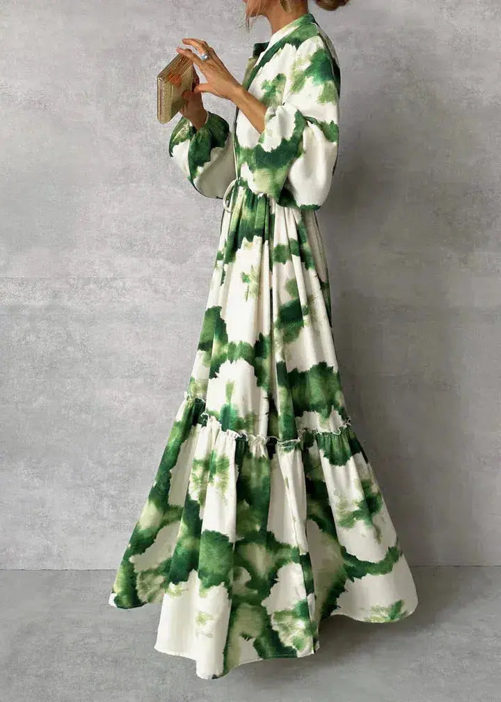 Women's maxi dress - long puff sleeves loose fit formal events