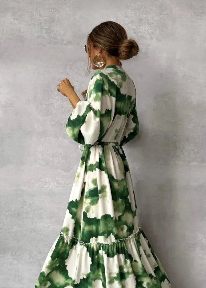 Women's maxi dress - long puff sleeves loose fit formal events