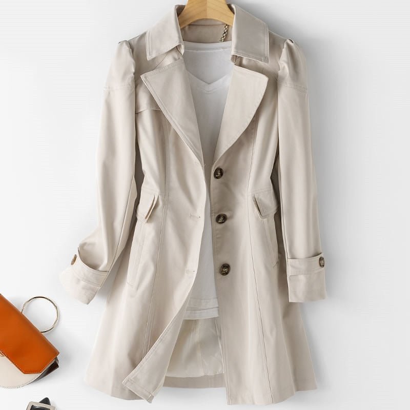 Women's Trenchcoat for Women Polyester Tailored Lightweight