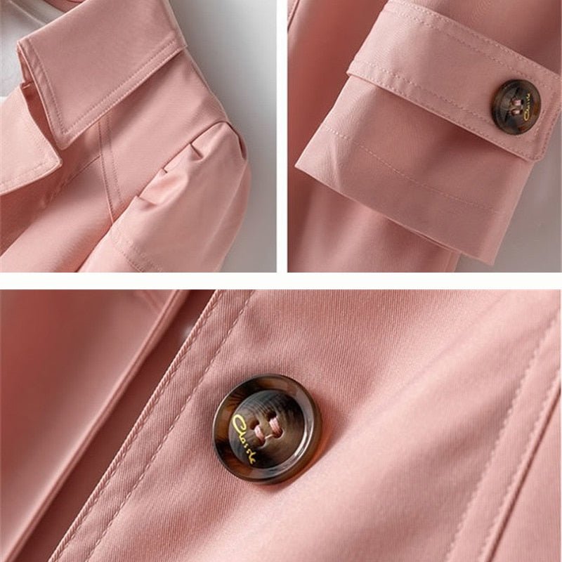 Women's Trenchcoat for Women Polyester Tailored Lightweight