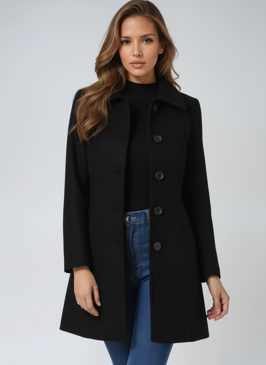 Women's Trenchcoat Fitted Button Closure Structured Collar Workwear