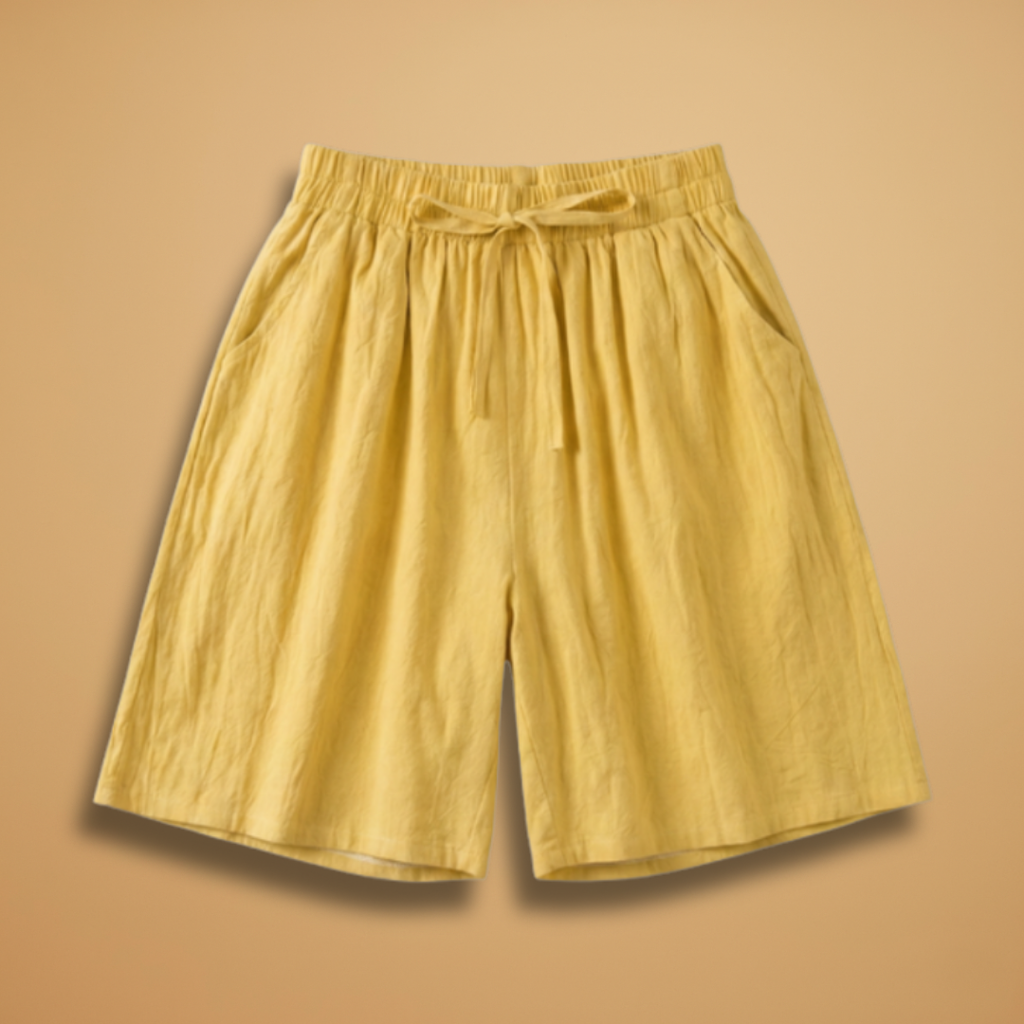 Women's bermuda shorts - loose mid-weight pull-on straight shorts for travel