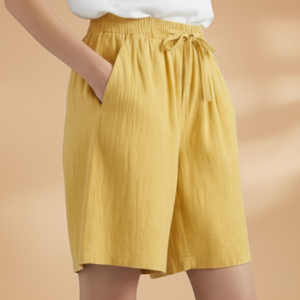 Women's bermuda shorts - loose mid-weight pull-on straight shorts for travel
