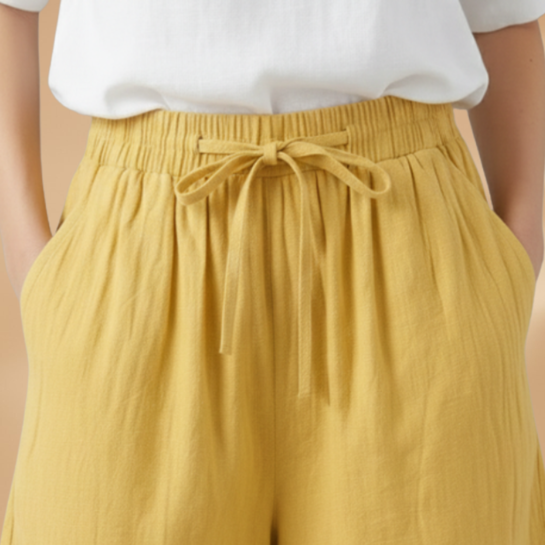 Women's bermuda shorts - loose mid-weight pull-on straight shorts for travel