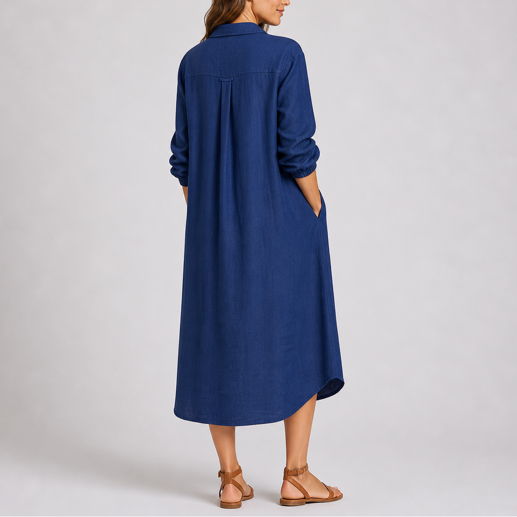 Relaxed Fit Button Down Shirt Dress