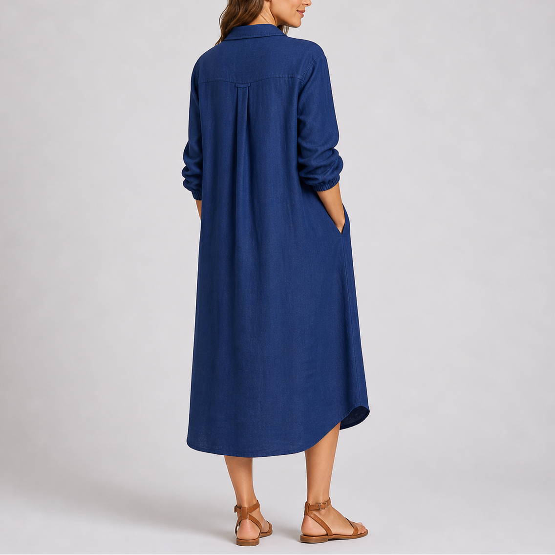 Relaxed Fit Button Down Shirt Dress
