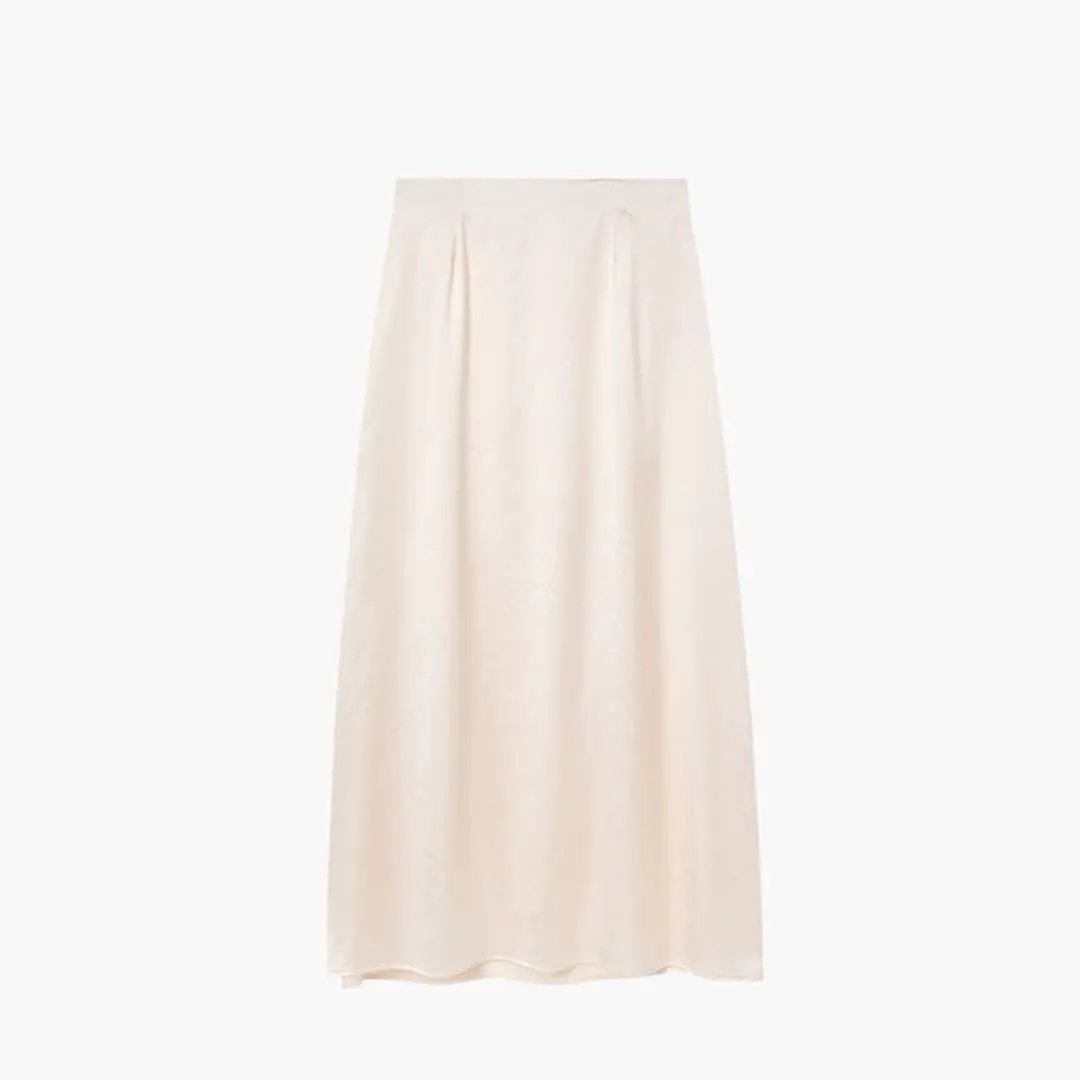 Women's satin maxi skirt — high waisted straight cut — formal event