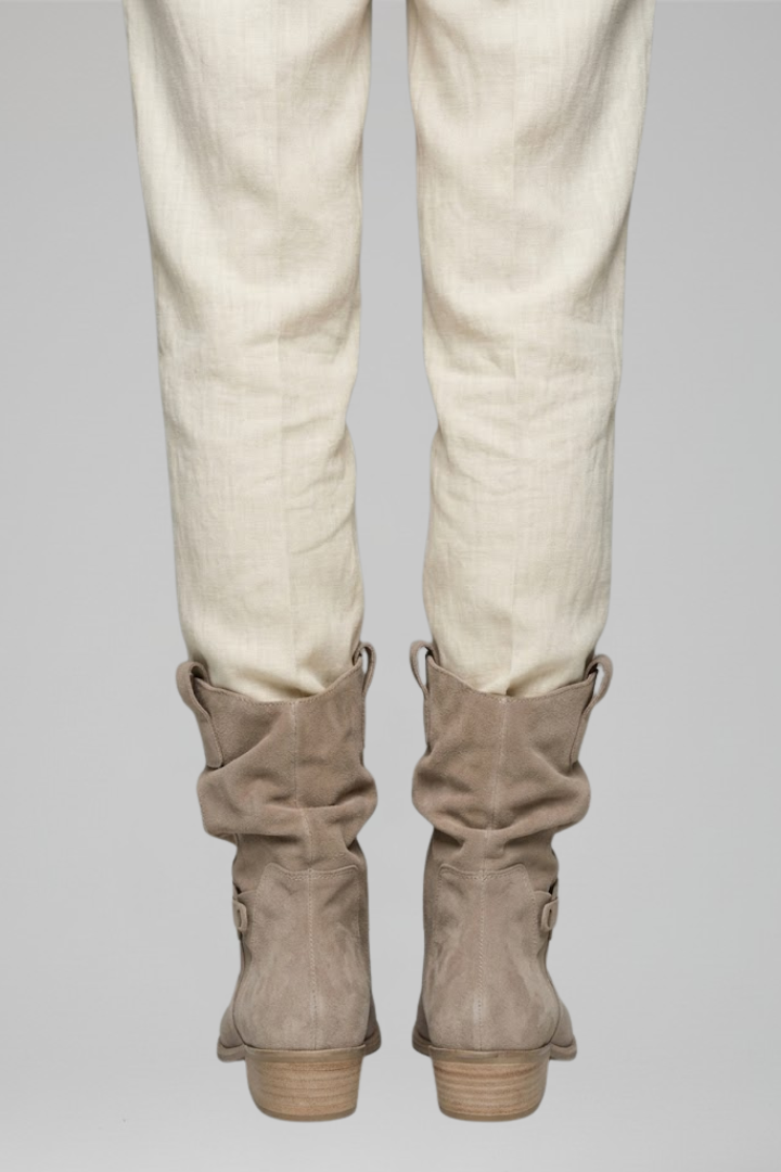 Women's Mid Calf Boots Synthetic Suede Side Zip Low Block Heel Casual Everyday