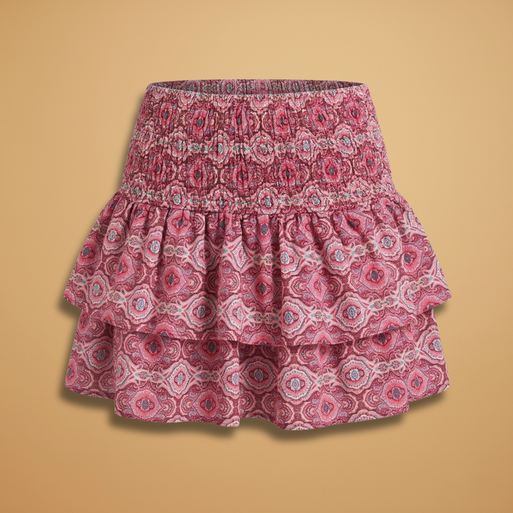Women's casual skirt - loose-fitting gathered long skirt for travel
