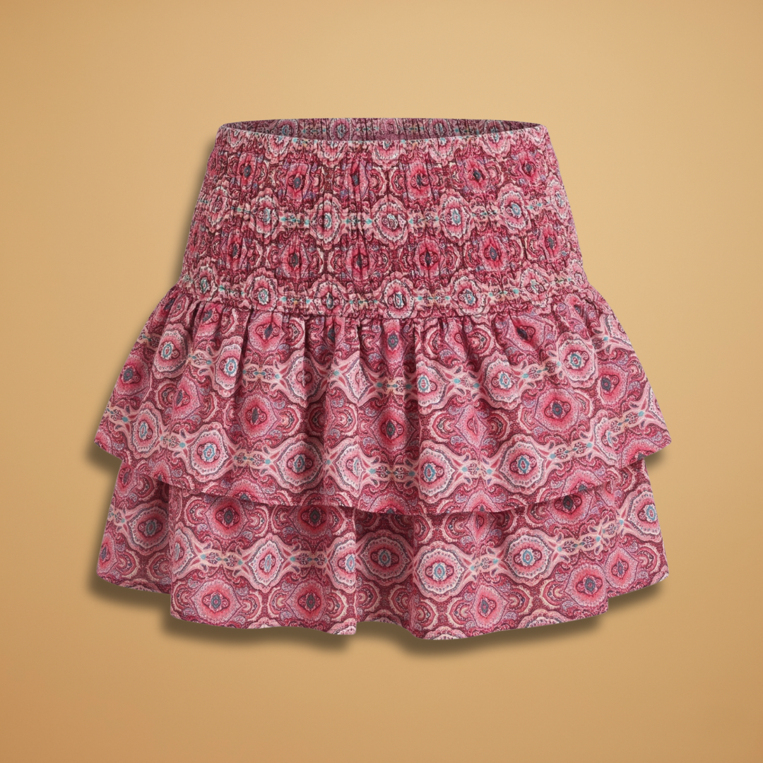 Women's casual skirt - loose-fitting gathered long skirt for travel