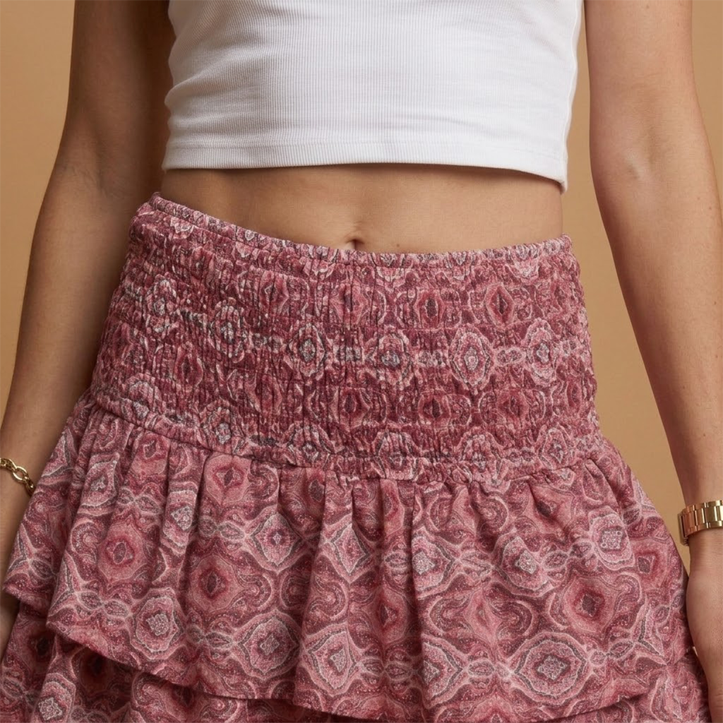 Women's casual skirt - loose-fitting gathered long skirt for travel