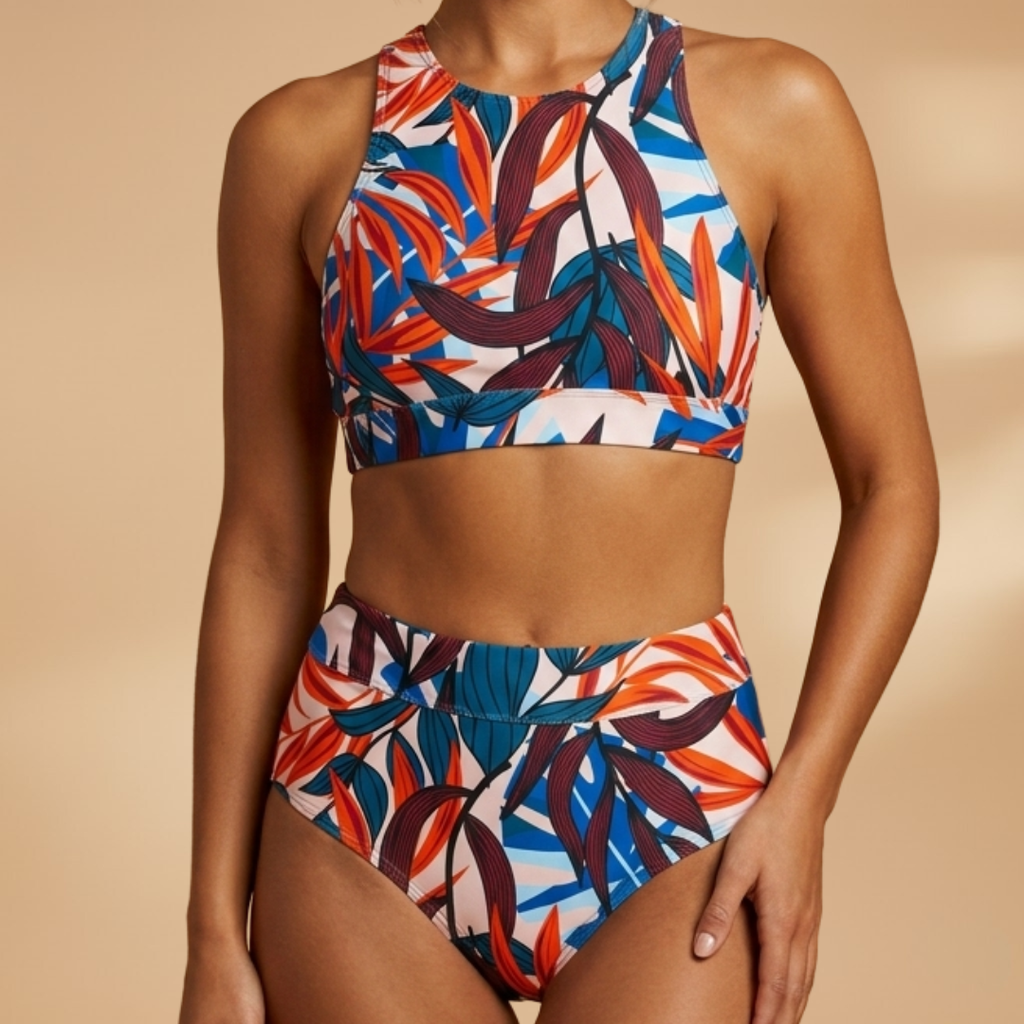 Women's sport bikini set - quick-dry athletic bustier swimsuit for training