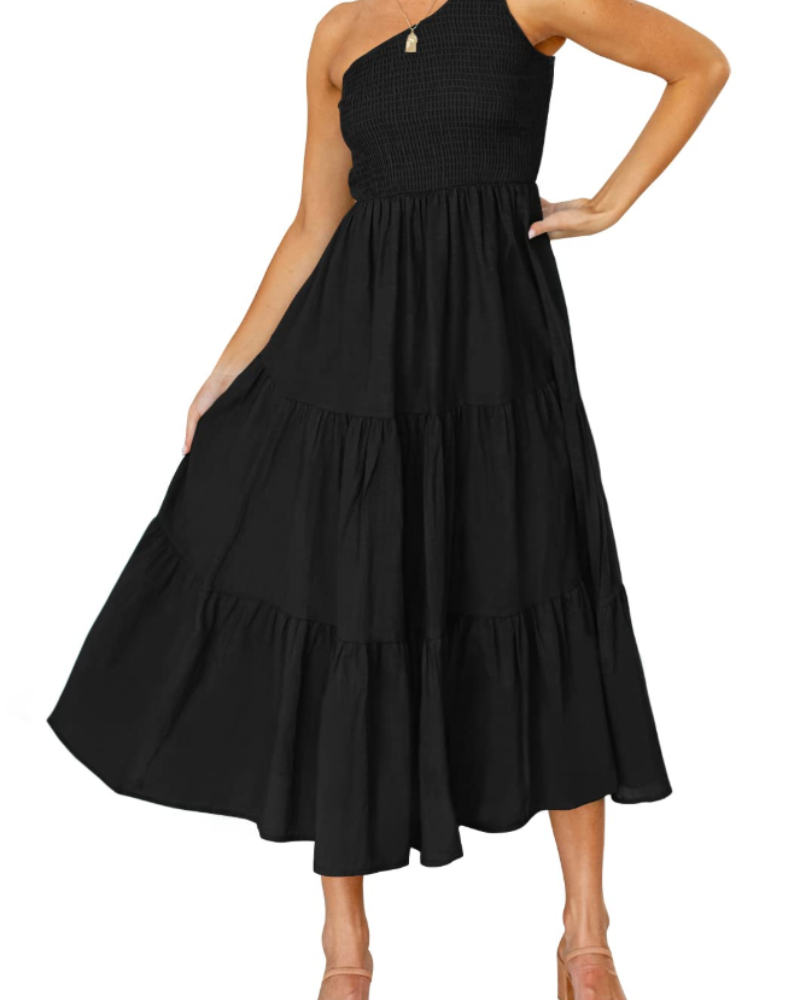 Women's maxi dress — one-shoulder bohemian style for summer parties