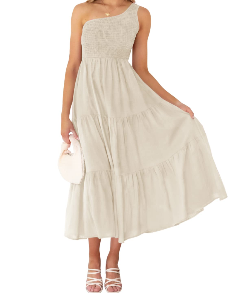 Women's maxi dress — one-shoulder bohemian style for summer parties