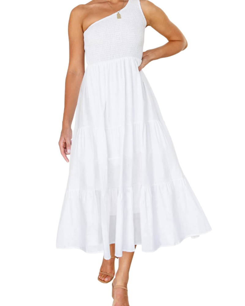 Women's maxi dress — one-shoulder bohemian style for summer parties