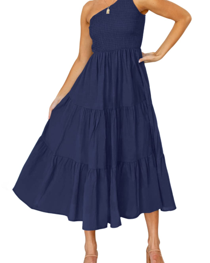 Women's maxi dress — one-shoulder bohemian style for summer parties