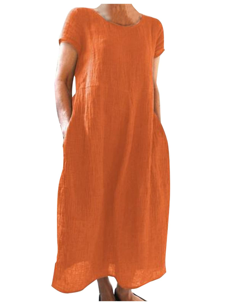 Women's summer maxi dress | cotton linen blend for casual daily wear