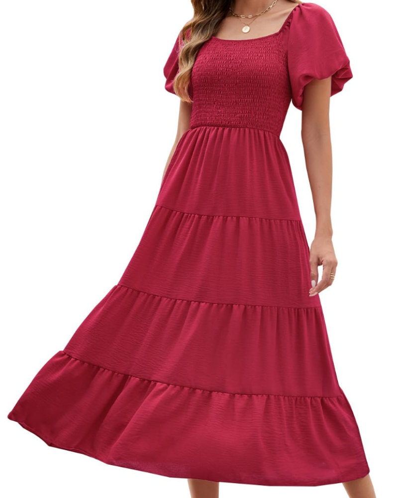 Women's maxi dress — wrap style with wide sleeves for beach and vacation