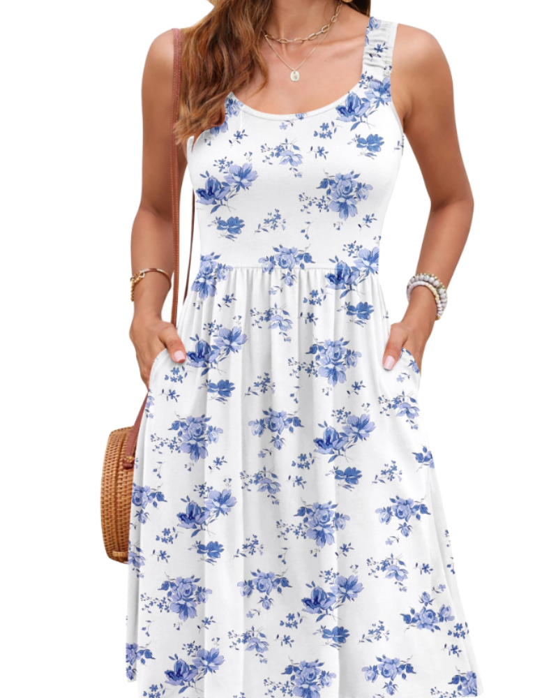 Women's summer dress | square neck a-line cut for casual daily wear