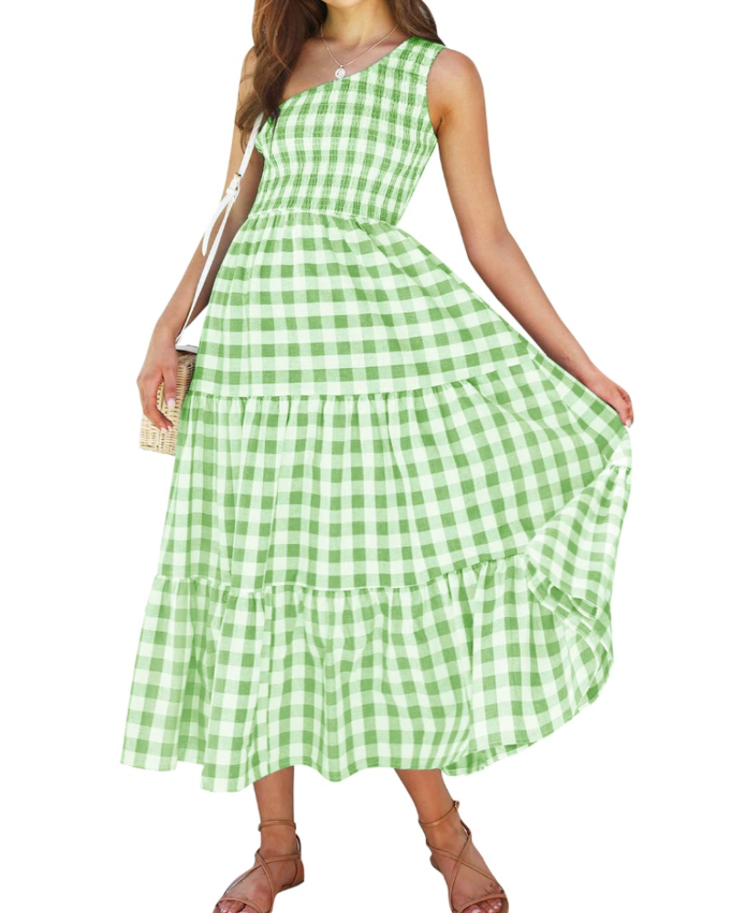 Women's maxi dress — one-shoulder bohemian style for summer parties