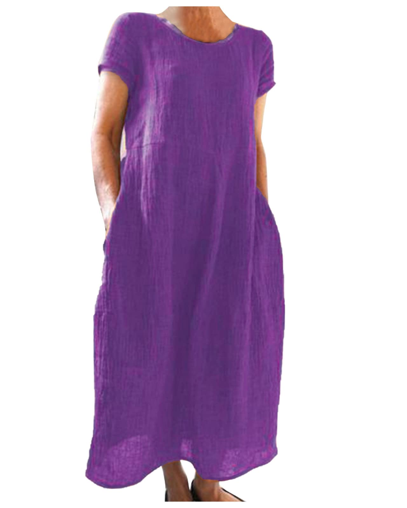 Women's summer maxi dress | cotton linen blend for casual daily wear