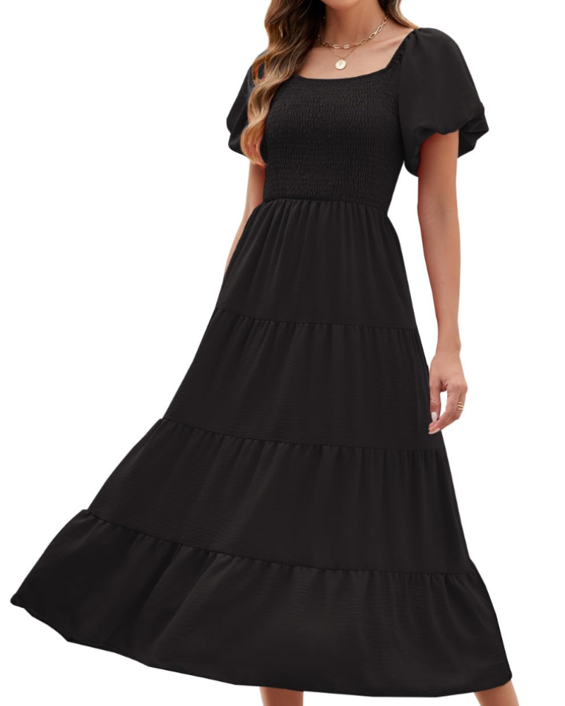Women's maxi dress — wrap style with wide sleeves for beach and vacation