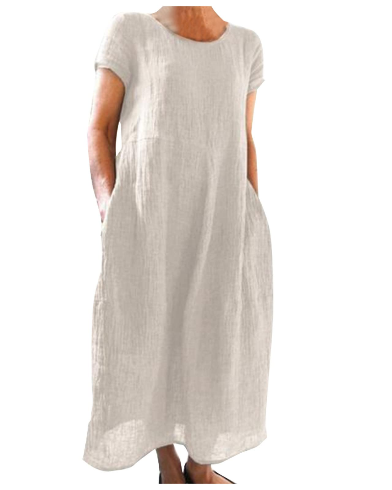 Women's summer maxi dress | cotton linen blend for casual daily wear