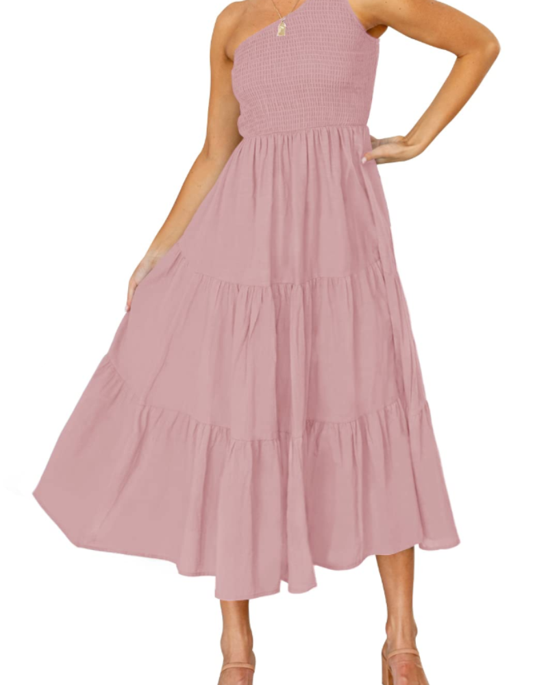 Women's maxi dress — one-shoulder bohemian style for summer parties