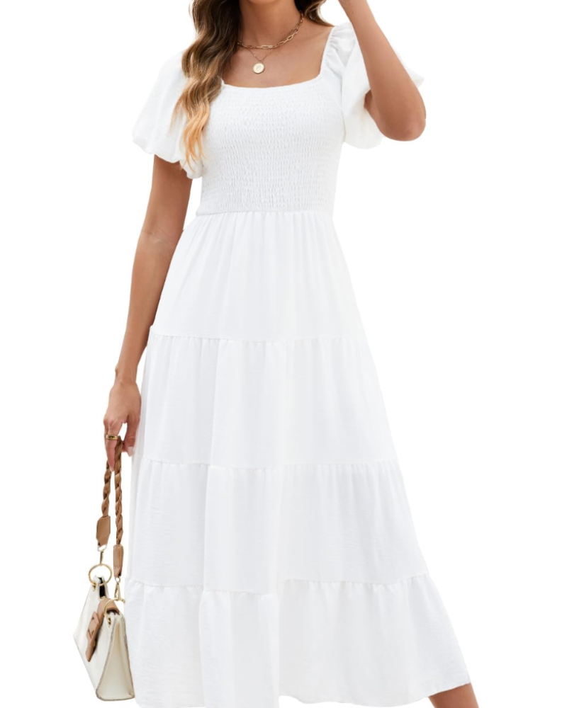 Women's maxi dress — wrap style with wide sleeves for beach and vacation