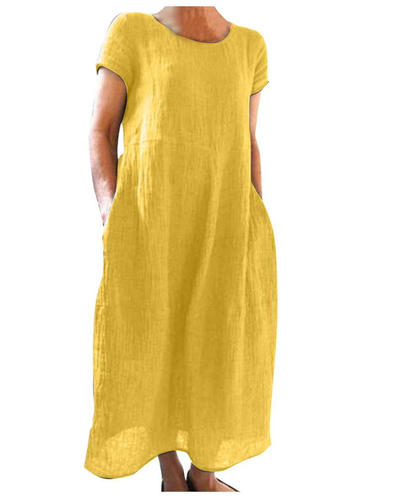 Women's summer maxi dress | cotton linen blend for casual daily wear