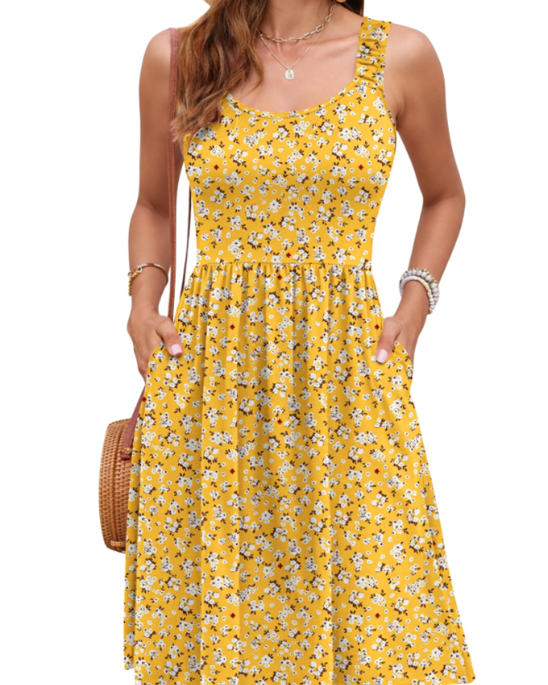 Women's summer dress | square neck a-line cut for casual daily wear