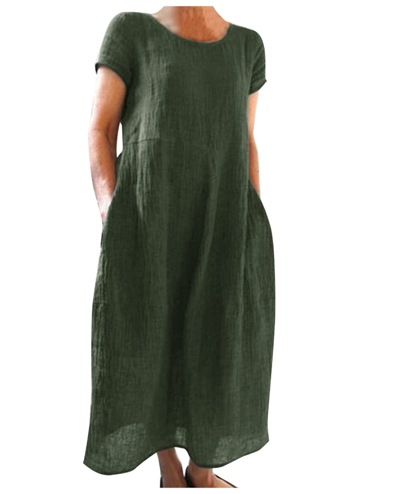 Women's summer maxi dress | cotton linen blend for casual daily wear