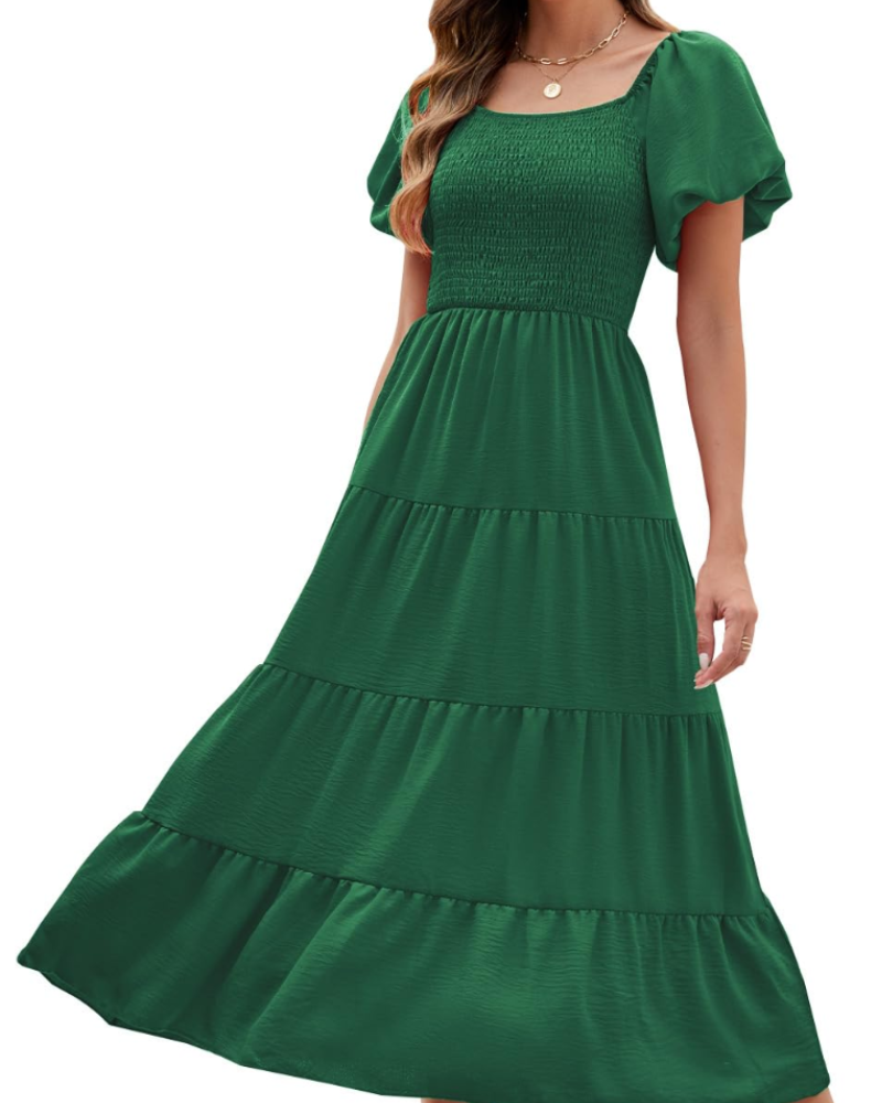 Women's maxi dress — wrap style with wide sleeves for beach and vacation