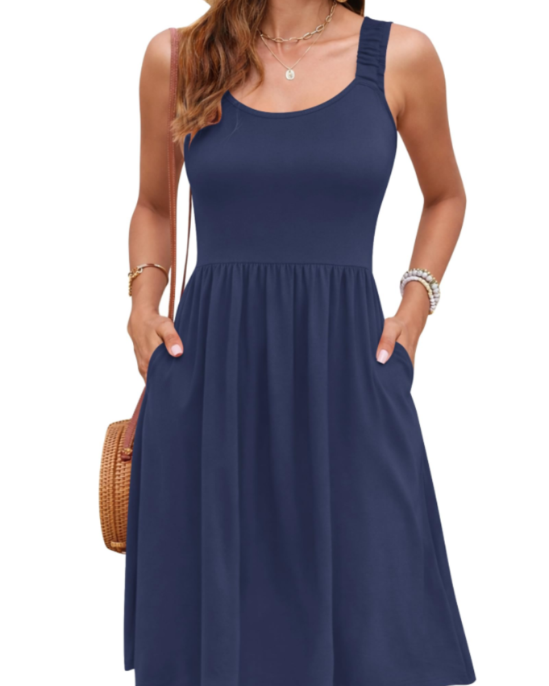 Women's summer dress | square neck a-line cut for casual daily wear