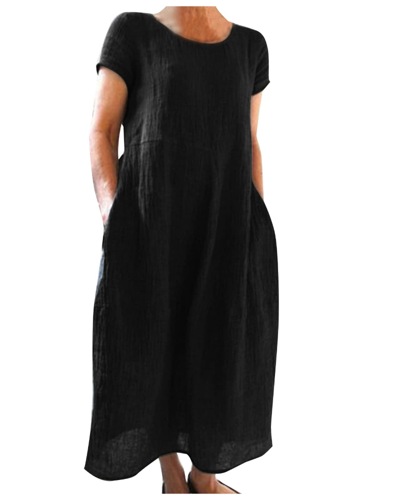 Women's summer maxi dress | cotton linen blend for casual daily wear