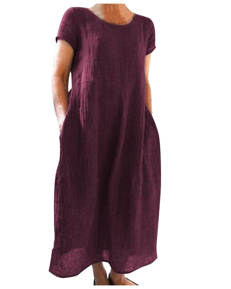 Women's summer maxi dress | cotton linen blend for casual daily wear