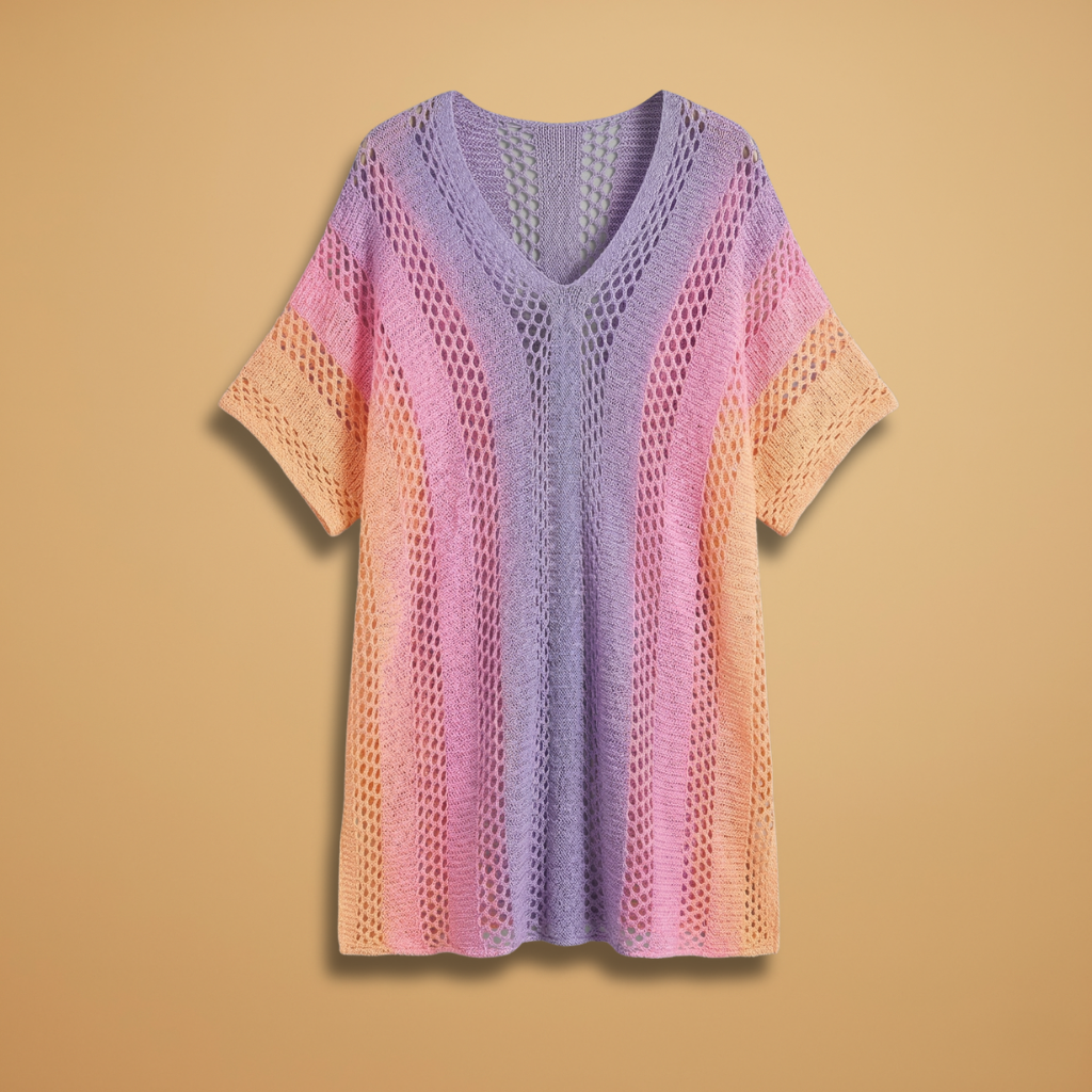 Women's kimono swimwear cover-up — short draped sleeve — beach and vacation