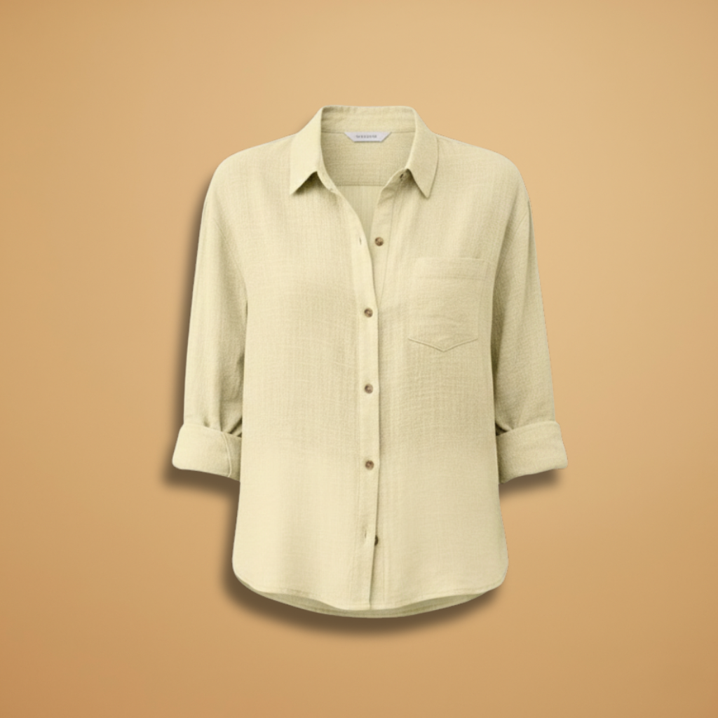 Women's casual shirt - short sleeve buttoned pullover blouse for travel